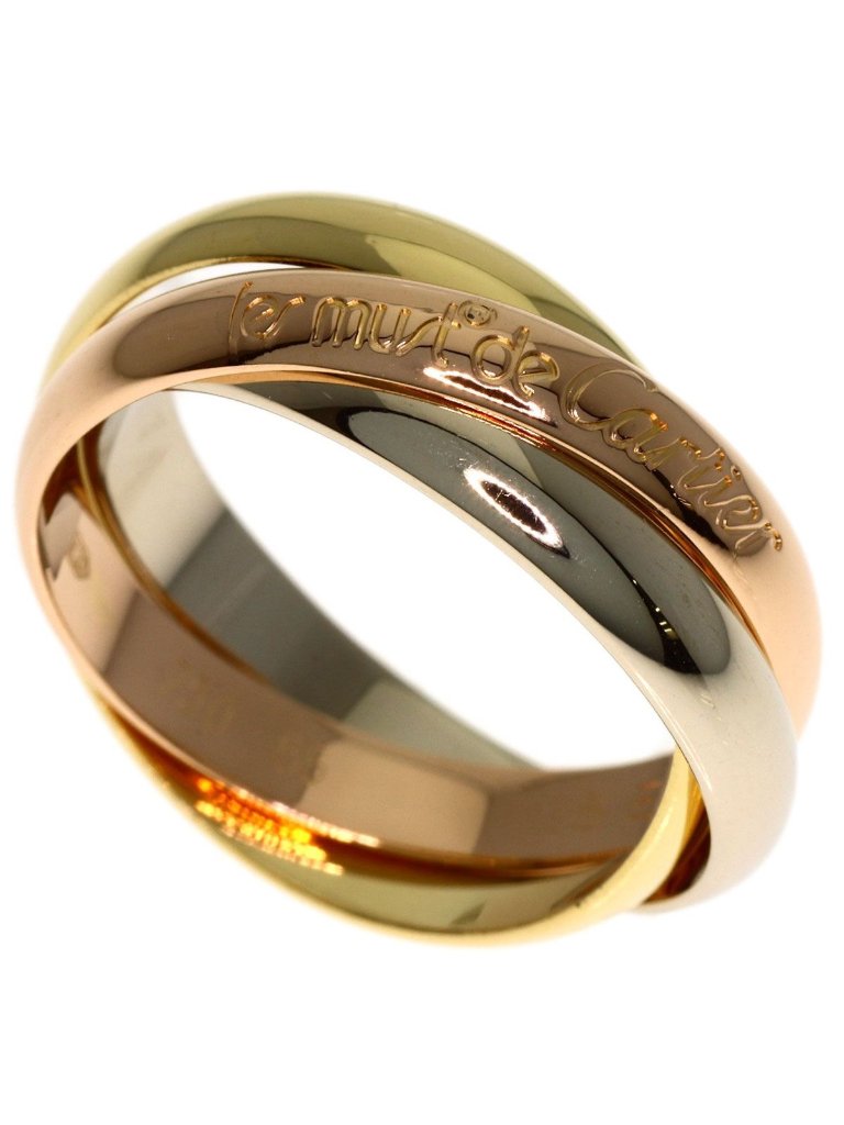 Cartier Trinity Mm 55 Ring 18k Yellow Gold 18k White Pink